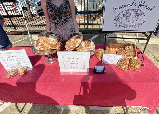 Table of foods for sale