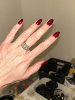 Acrylic nails with gel polish I got done about a week ago, still looking great!