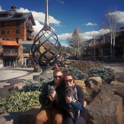 Vail Village is Dog Friendly (and ready for multiple family photo ops)!