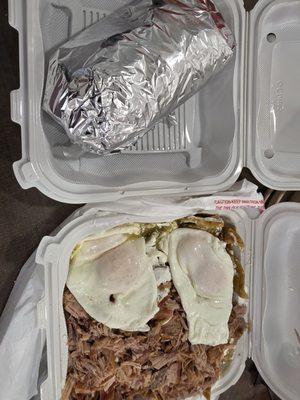 Burrito next to plate