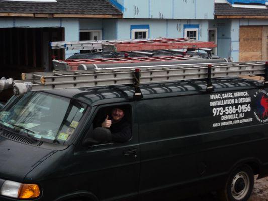 Our Foreman, Mark, ready to get this new installation project going!