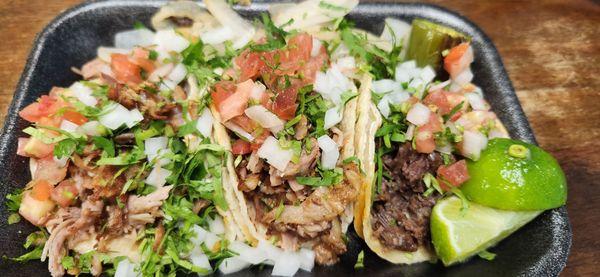 Tacos Beef and Pork