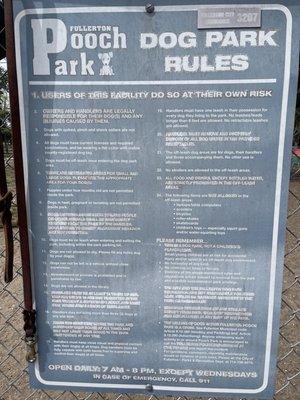 Dog rules - notice how it says nothing about neutering