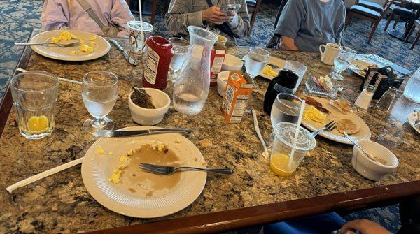 Our table after eating breakfast.