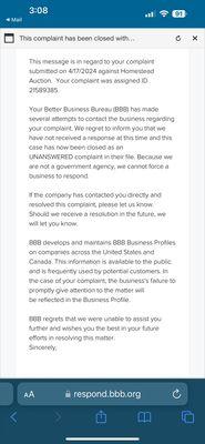 These guys won't even respond to the BBB inquiries.... Scammers.