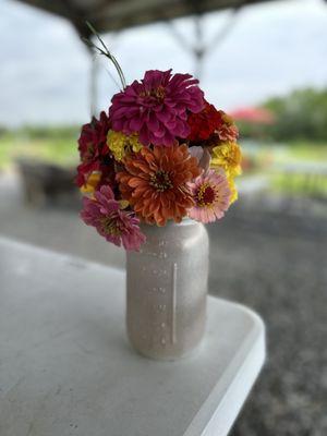 My finished jar of wildflowers