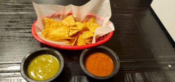 Chips and salsa,buenisimas.