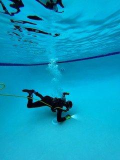 Diving to check for a leak