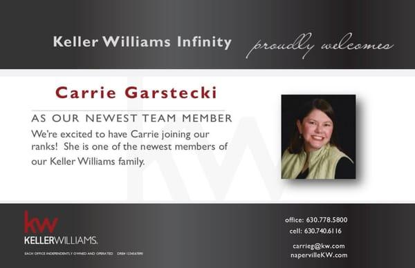 Carrie has joined the Keller Williams Realty Infinity Team.