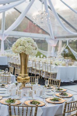 Millenial Gate Venue - Gold Chiavari Chairs & Floral Decor