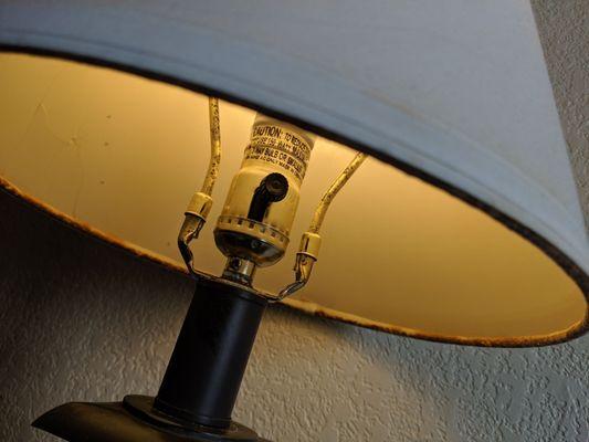 Dirty lamp shade.