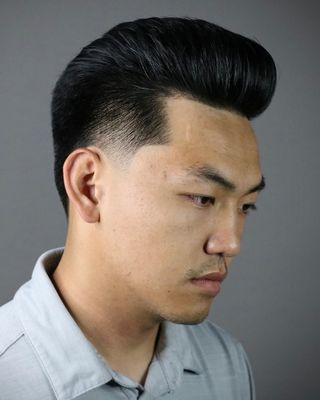 Brushback haircut