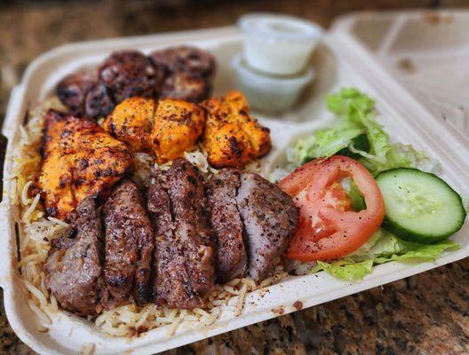 Chaplee Kabob Combination #2: Chicken, Lamb, & Beef