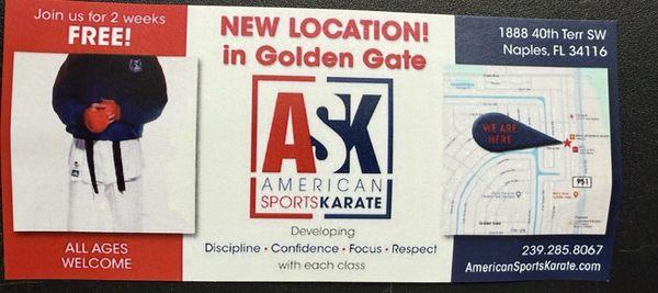 Same amazing Sensei, just a new location.