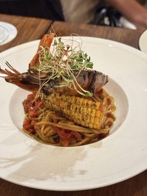Tiger prawn linguine -- cajun x thai seafood boil fusion!! So yummy