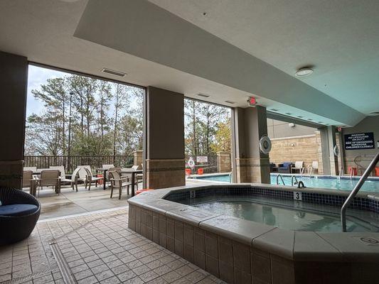 The inside outside pool is no longer a thing they removed all of the glass and it's now a fully outdoor pool that is covered.