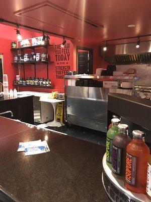 A view to the kitchen