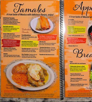 Conchitas Menu