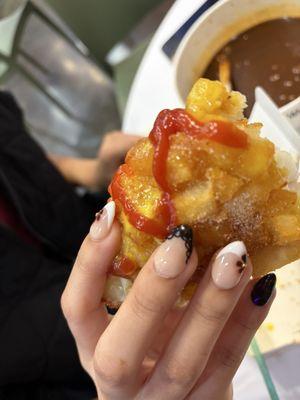 Here's a picture of the corn dog. Had a hard time eating it since it fell off the stick.