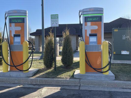 Car charging stations.