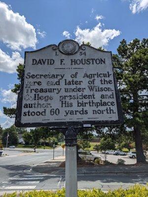 David F. Houston Historical Marker