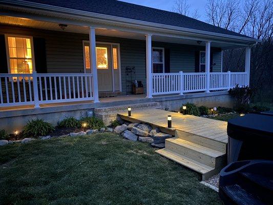 Hot tub deck and house