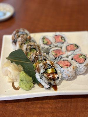 Eel roll & Spicy Tuna roll