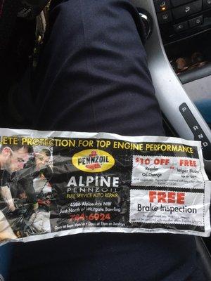 Pennzoil 10 Minute Oil Change