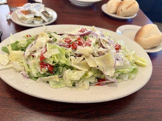 Grande House salad with dressing on the side