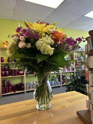 Birthday floral arrangement from Miriam Blooms