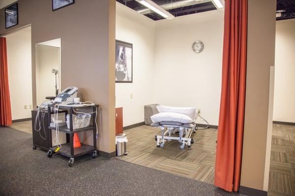 Fully and semi-private exam rooms.