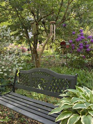 Small garden with seating off