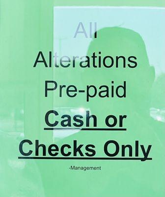 Cash, checks or Zelle. NO CREDIT CARDS