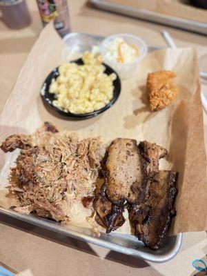 Two Fister with brisket and pork