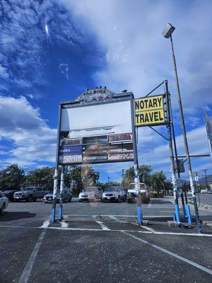 The sign for this plaza