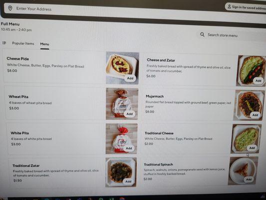 This is a picture from Doordash of some of their items. It's so good that I eat what I buy before taking a picture.