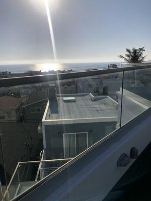 We clean glass rails surrounding patios etc