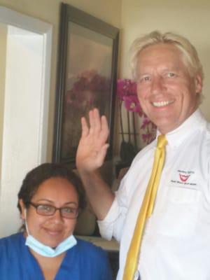 Dr.king and his lovely assistant at work.