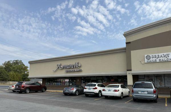 Strip mall storefront.