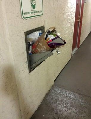 This is happening on a couple of times a week by careless tenants. Place stinks!