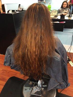 Hair looked damaged.