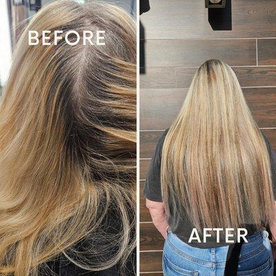 Partial highlight & tape in extensions