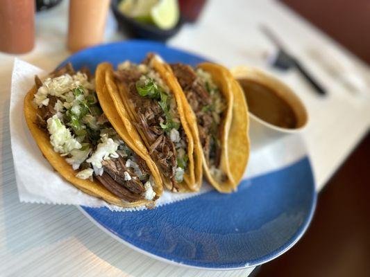 Qusabirria Tacos with Consumé