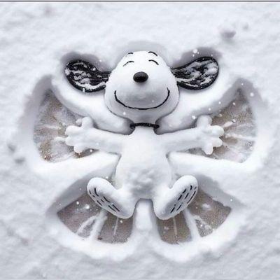 Snoopy Snow angel time Happy Christmas xoxo