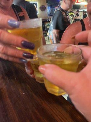 Generously poured shots!