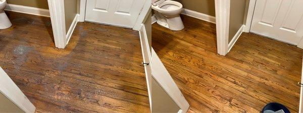 Clean and remove acrylic wax from wood floors.