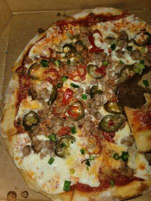 Best pizza I've had since Germany!!!!! Sausage pizza.