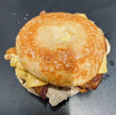 Our bagel breakfast sandwich