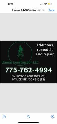 Llamas Construction