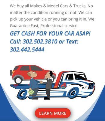 Cash4carsAsap.com get a quote today for your car . Remember junk pays not just for us but you too